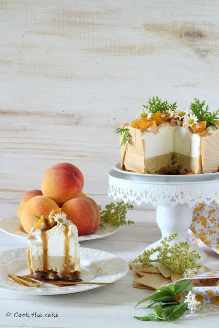 Tarta helada de melocotón caramelizado caramelized-peach-frozen-tart, tarta-helada-de-melocoton-caramelizado