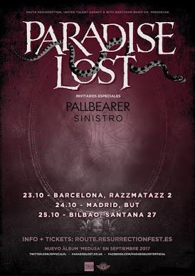 Paradise Lost en octubre en Barcelona, Madrid y Bilbao