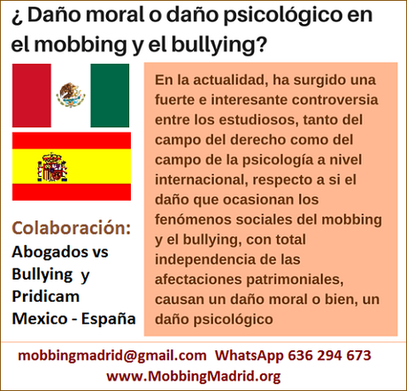 MobbingMadrid Daño moral o daño psicológico en el mobbing y el bullying