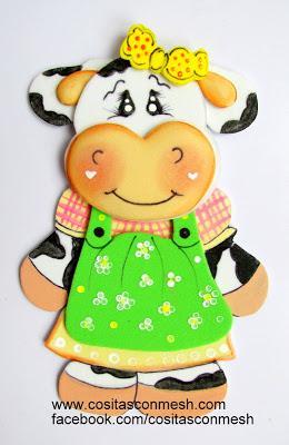 Decora el apagador de tu cocina con una vaquita en foami