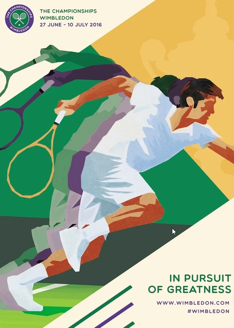 ilustración y deporte, poster de tenis