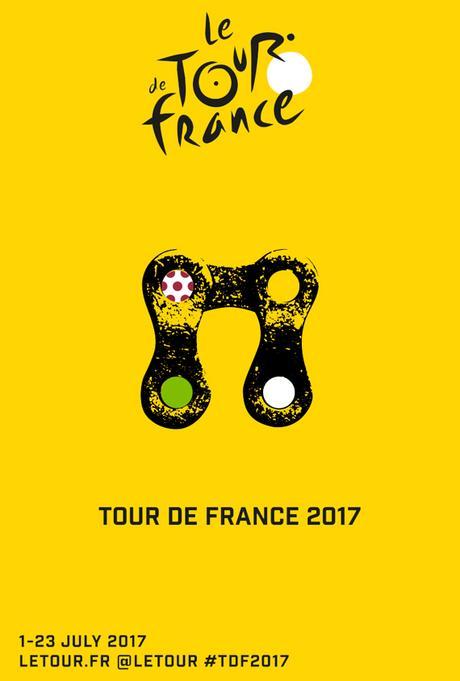diseño gráfico en amarillo, cartel tour de Francia