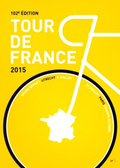tour de france 2015 poster, graphic design in yellow