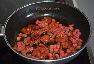 Pasta con carnes frias