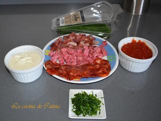 Pasta con carnes frias