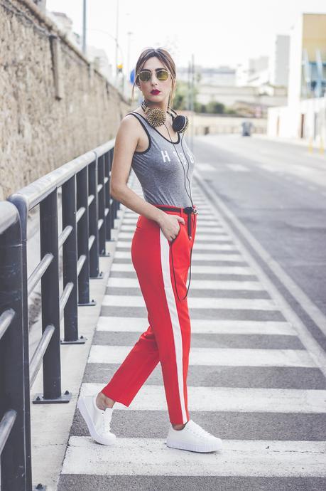 RED TRACK PANTS