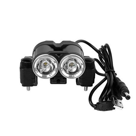 Luces LED Bicicleta Delantera Impermeable con 2 Focos WEINAS® Linterna Lámpara Frontal para Manillar de Bicicleta Bici Ciclismo 4 Modos de Intensidad (Sin Batería)
