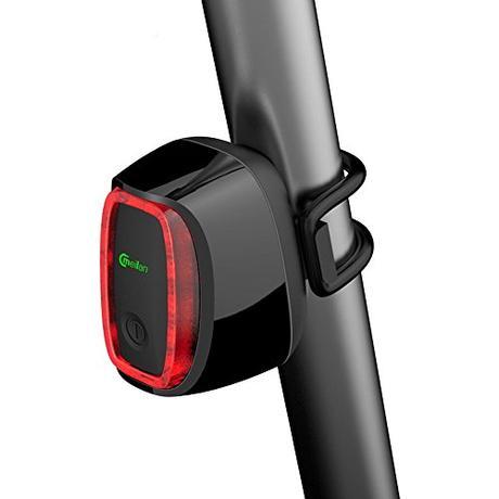 Inteligente cola de la bicicleta Luz, X6 USB recargable linterna de la luz trasera Luz trasera para Bicicleta de ciclo, a prueba de agua de luz de seguridad de la bici Reflectors- 16 LED con luz Sensing & Shock Sensor (Negro)