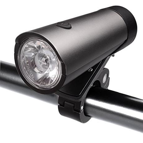 AcTopp Luz Delantera Bici LED Foco Delantero Bicicleta CREE XP E2 Impermeable IPX-4 Luz Blanca+Luz Azul Batería Recargable USB Cable Incluído Color Gris