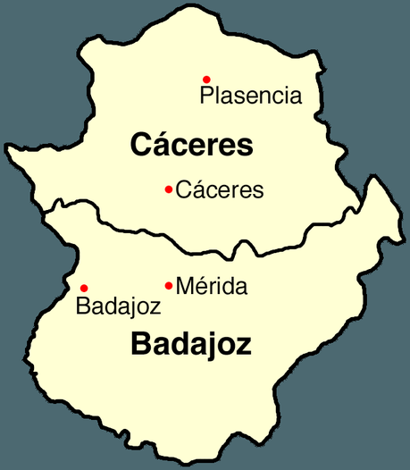 Mapa de Extremadura