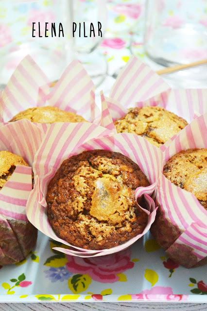 Muffins de plátano con café y chips de chocolate