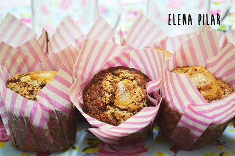 Muffins de plátano con café y chips de chocolate