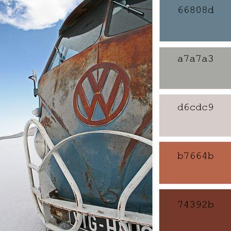 rust and sky blue tones color palettes