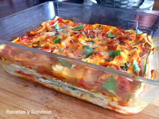 LASAÑA DE ESPINACAS, JAMON Y QUESO