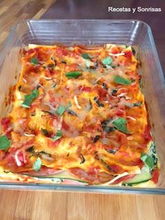 LASAÑA DE ESPINACAS, JAMON Y QUESO