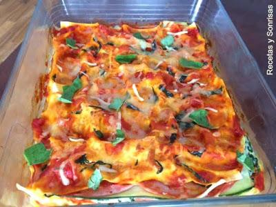 LASAÑA DE ESPINACAS, JAMON Y QUESO