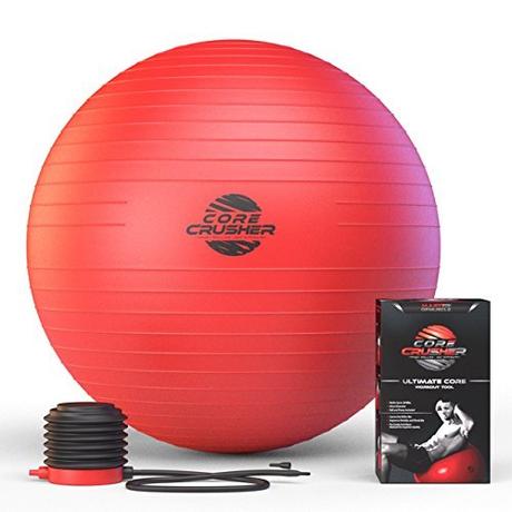 ESPECIAL DEL DIA DE HOY - Pelota de Ejercicio Suiza de 65cm con pompa - Lo mejor para sus abdominales - estabilidad y tonificación - Fabricada con material anti quiebre - para Cross Fitness - Yoga & Pilates Incluye un libro digital gratis con 20 ejercicios y rutinas para sus abdominales y núcleo corporal.