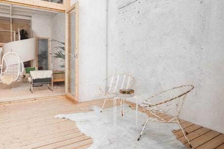 revestimiento madera estilo nórdico barcelona distribución diafana abierta decoración minimalista decoración escandinava casa bajo pequeño blog decoracion interiores 