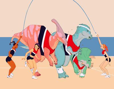 Los dinosaurios deportistas de Woonyoung Jung