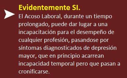 Mobbing Puede causar el acoso laboral una incapacidad que se reconozca como permanente absoluta