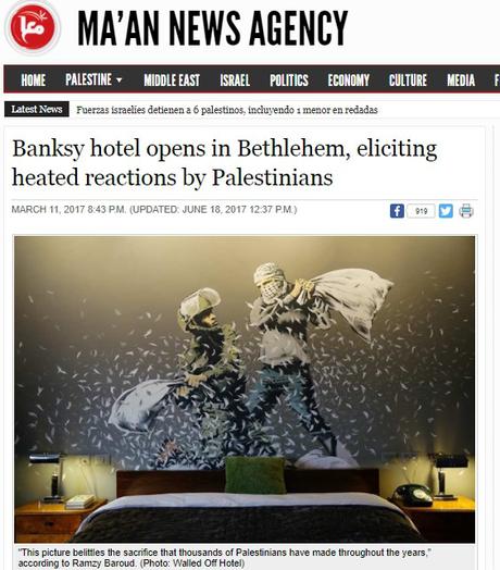 Bansky abre su Hotel en Belen causando la ira de los palestinos.