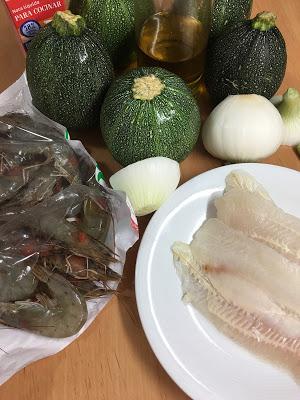 Calabacines Rellenos De Merluza Y Langostinos