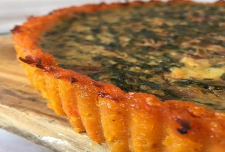 ¡Tarta de espinaca con base de calabaza, sin harina!