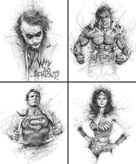 Vince Low, La Dislexia y El Arte del Garabato Joker Hulk Superman Wonder Woman