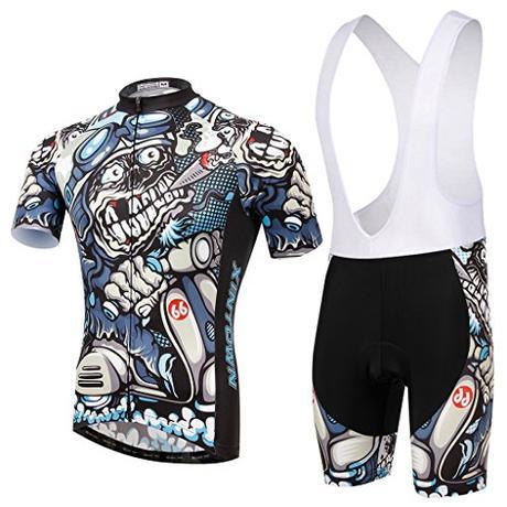 Skysper Hombres Jersey + Pantalones cortos Mangas cortas de Ciclismo Ropa Maillot Transpirable para Deportes al aire libre Ciclo Bicicleta