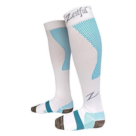 Calcetines de Compresión Zestful - correr, ciclismo, gimnasio, viajes en avión - (Par 20-30 mmHg) - recuperación y rendimiento deportivo para hombres y mujeres - Compresión firme para mejorar la circulación y aumentar la energía
