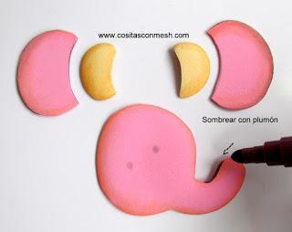 Elefantito en foami con dulces para baby shower o cumpleaños