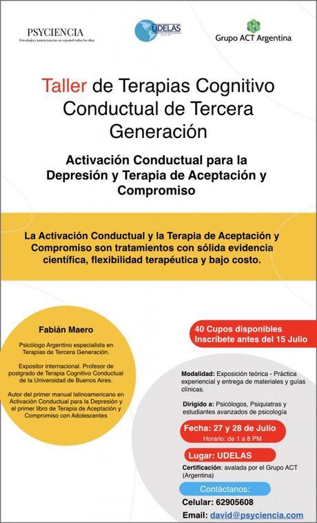 Taller de Activación Conductual para la Depresión y Terapia de Aceptación y Compromiso en Panamá – 27 y 28 de Julio