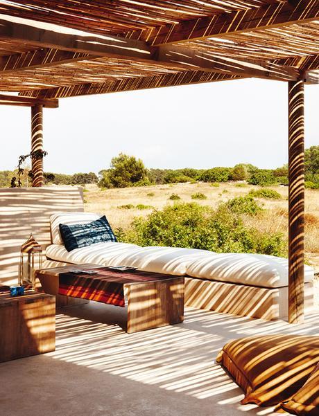 zona de relax en el porche, vivienda en Formentera