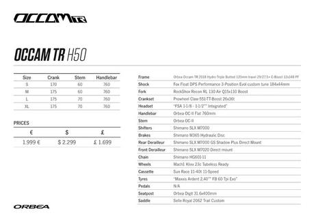 Nuevas Orbea Occam AM y TR 2018