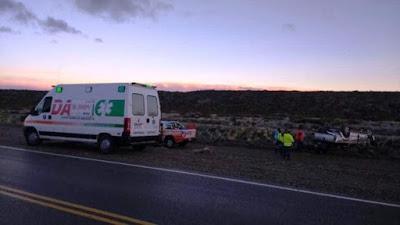 Cuatro vuelcos simultáneos en la bajada de Collón Curá