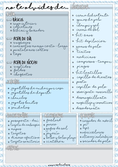 TE AYUDAMOS A HACER TU MALETA. TRAVEL CHECKLIST