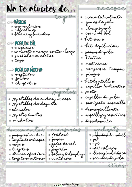 TE AYUDAMOS A HACER TU MALETA. TRAVEL CHECKLIST