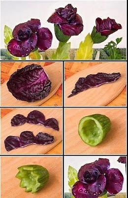 8 Ideas hermosas para hacer flores con verduras