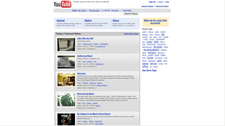Evolución en el diseño de YouTube de 2005 a 2017