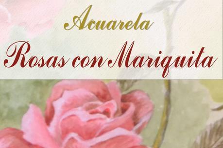 Acuarela Rosas con mariquita