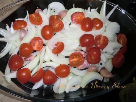 Pollo campero asado con cherries, hierbabuena y biryani
