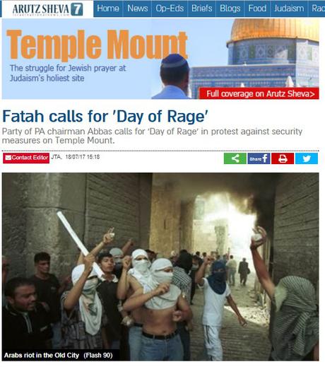 La “moderada” Autoridad Palestina llama a un “Día de la rabia”.