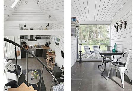 terraza de madera pergola negro exteriores estilo sueco estilo nórdico diseño exteriores decoración exteriores casas negras casa verano suecia bbq 