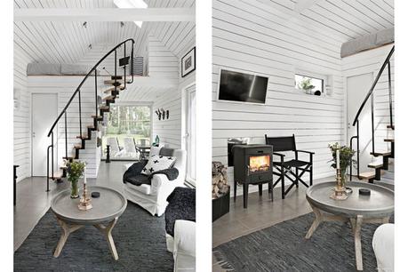 terraza de madera pergola negro exteriores estilo sueco estilo nórdico diseño exteriores decoración exteriores casas negras casa verano suecia bbq 