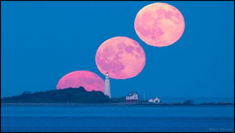 Luna llena y luz de Boston