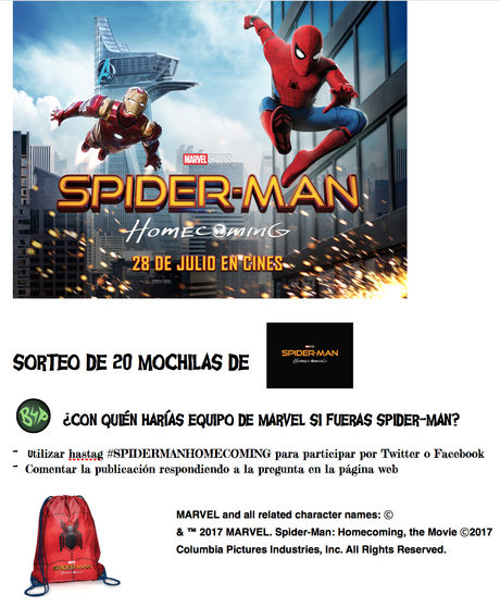 Sorteamos 20 espectaculares mochilas arácnidas de Spider-Man Homecoming
