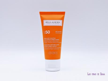 Protector Solar SPF50 anti-manchas de Bella Aurora Guapabox de Julio beautybox perfumes verano summer bronceador protector solar bella aurora halloween labios