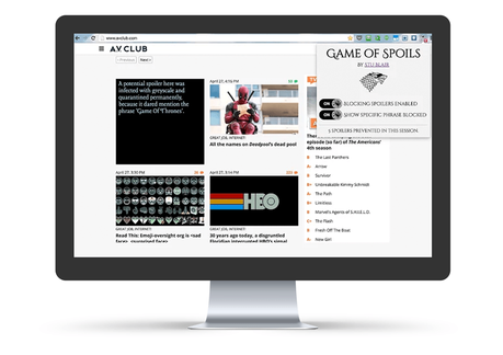 “Game of Spoils”, el plugin que censura los spoilers de Juego de Tronos