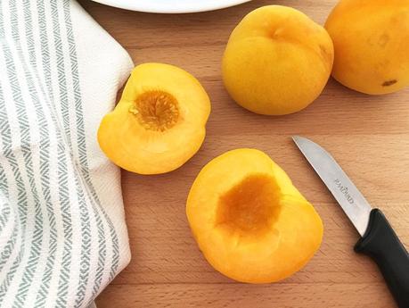 recetas delikatissen postres sanos postres rápidos postres con melocotón postres con fruta melocotones al grill Melocotones a la parrilla con helado grilled peaches 