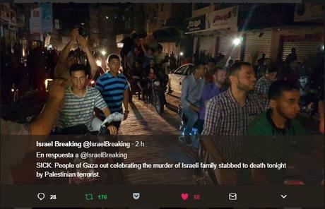 Felicidad en Gaza por el asesinato de tres civiles israelíes.